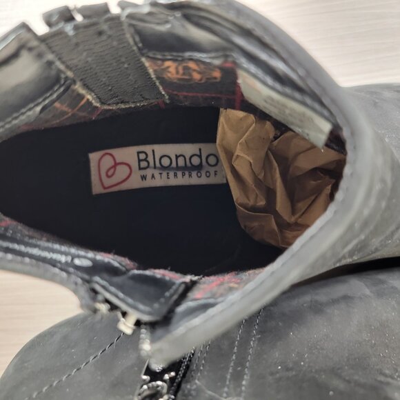 Blondo Valli Waterproof Bootie, Black Nubuck, Womens Size 8 M - Picture 11 of 13